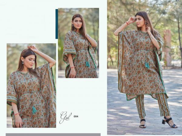 Gul Beautiful Cotton Printed Kaftan Kurti With Bottom 